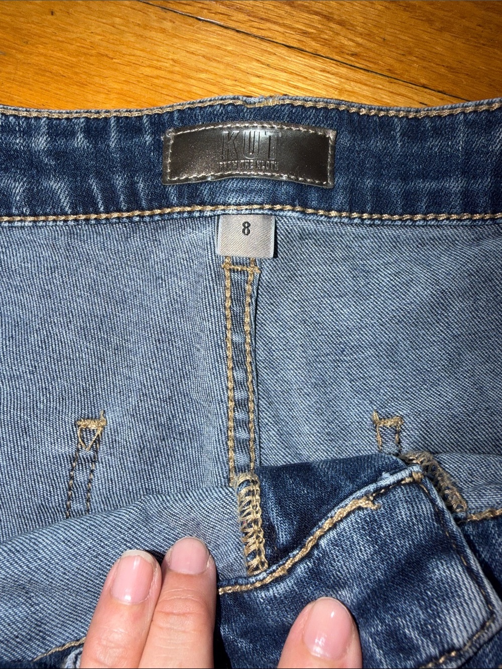 Kut from the Kloth Women's Dark Blue Boot-Cut Cargo Jeans - Picture 7 of 8